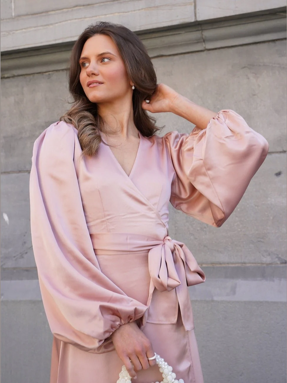 Locki satin maxi kjole - old rose - Image 9
