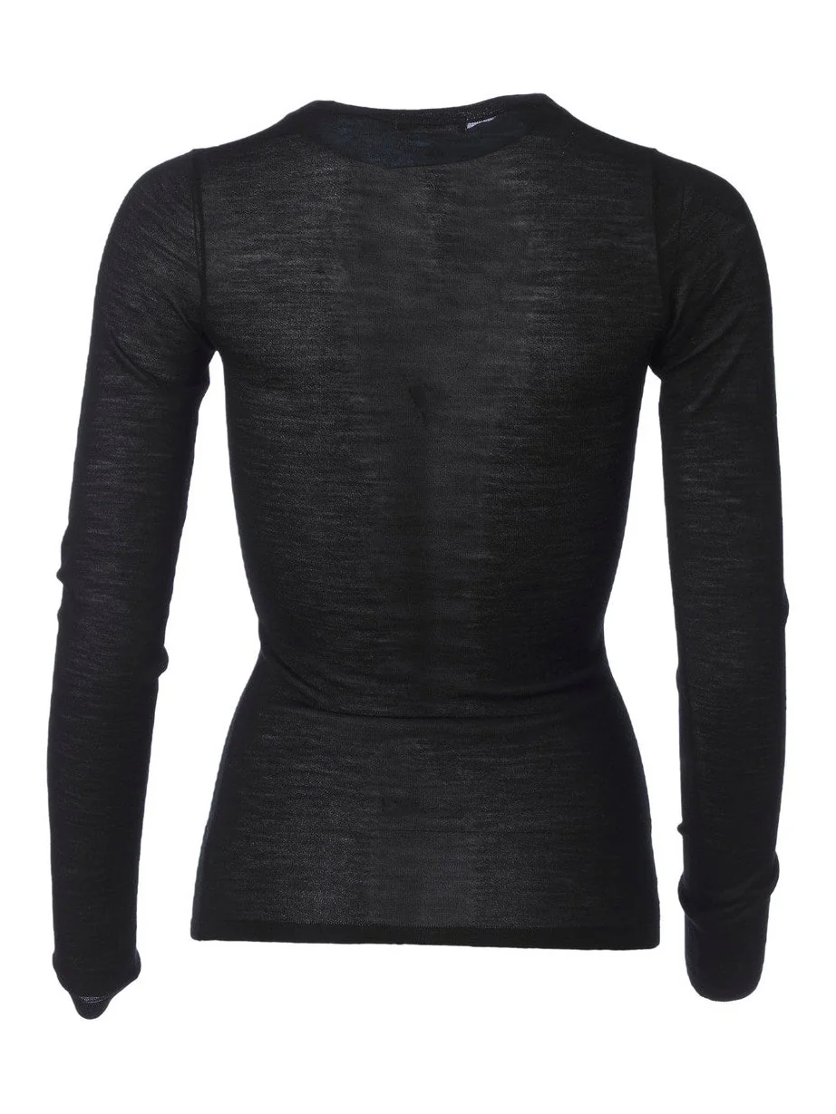 Maggie o neck merino genser - black - Image 2