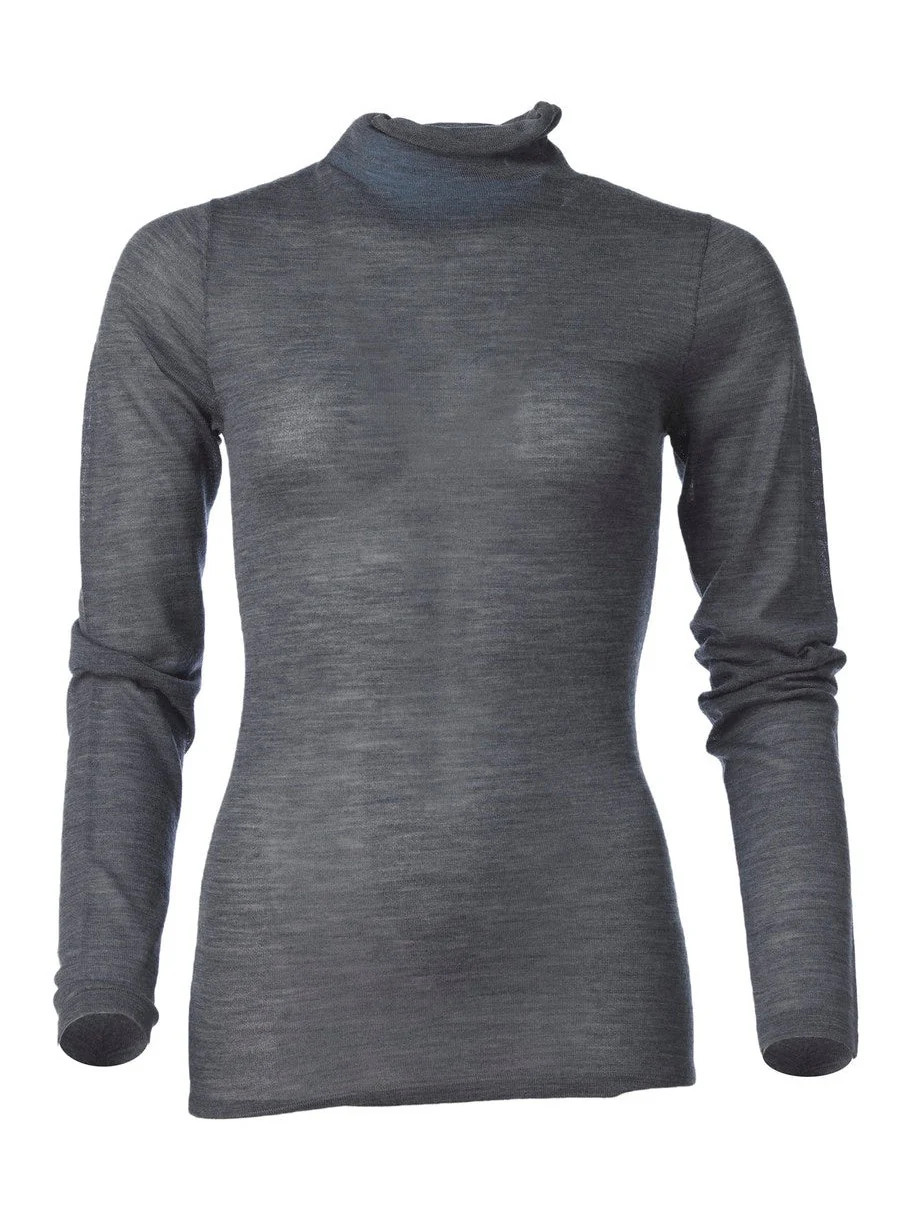 Maggie turtleneck merino genser - grey