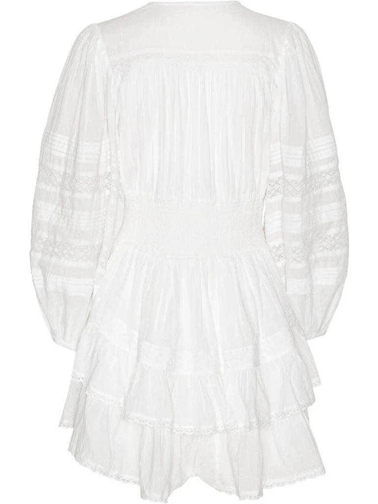 Miri long sleeve kjole - white - Image 6