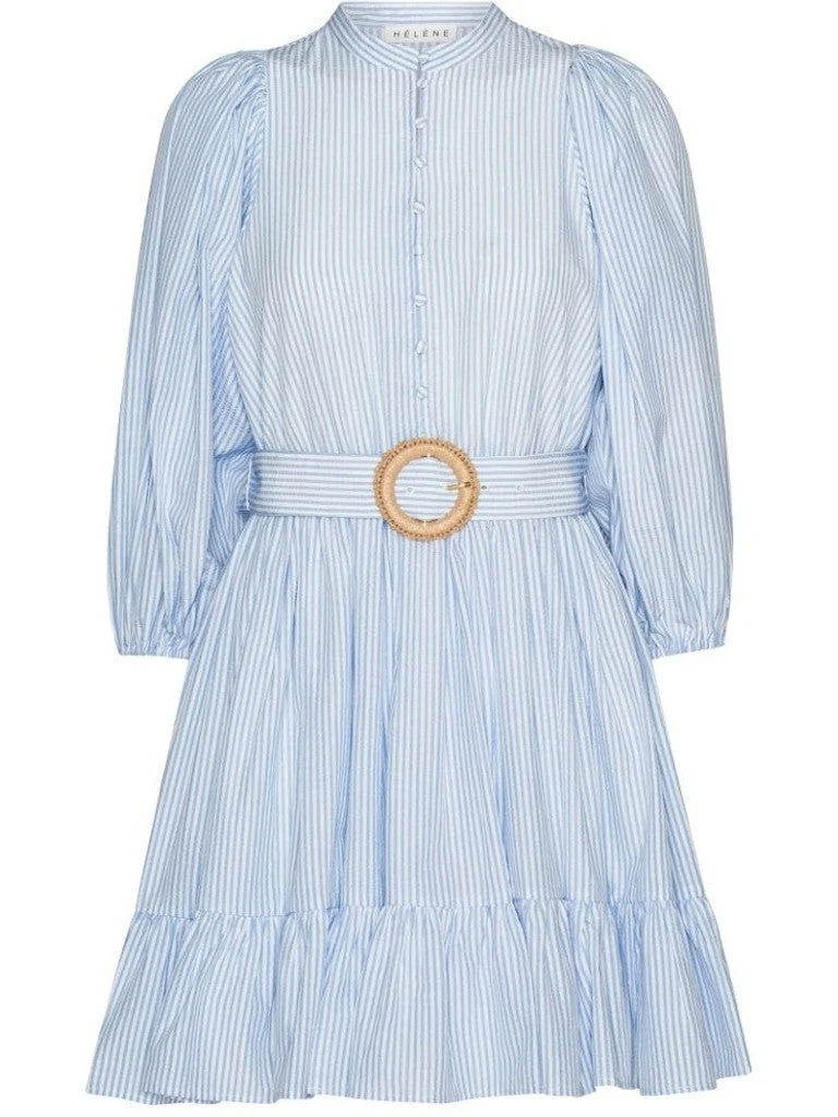 Mya kjole - white with blue stripes - Image 7