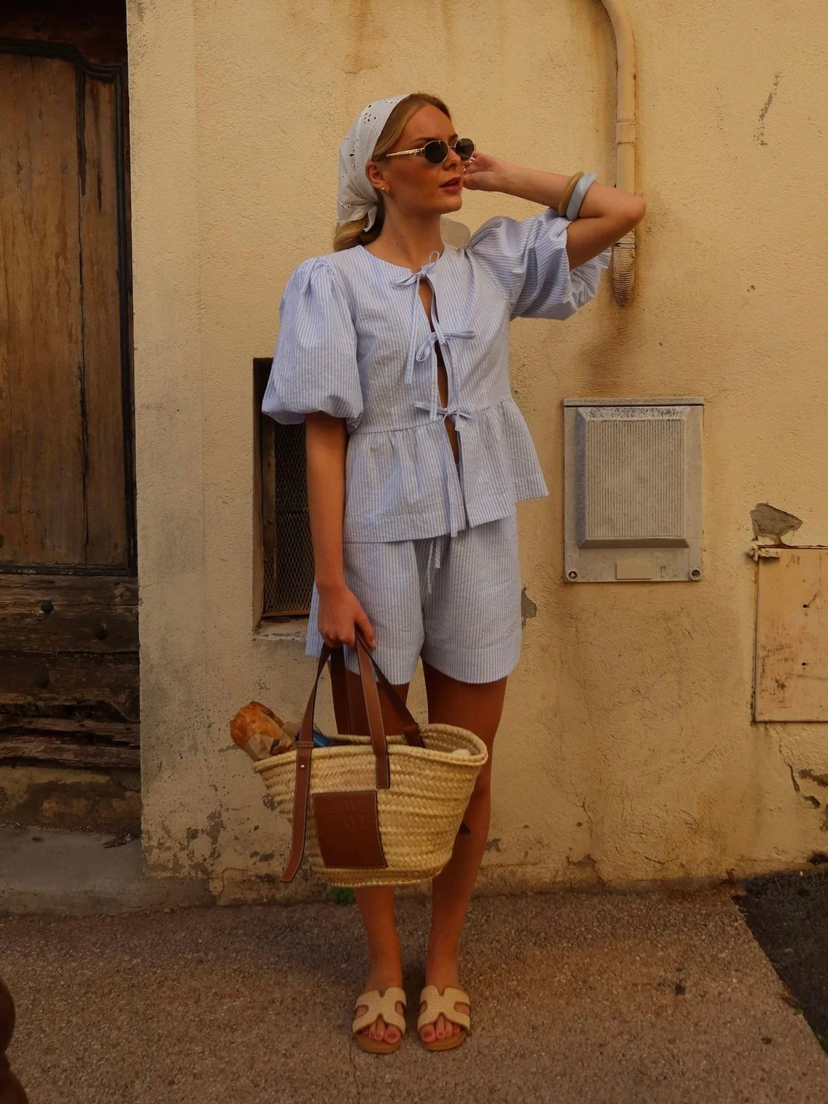 Mya shorts - white with blue stripes - Image 5