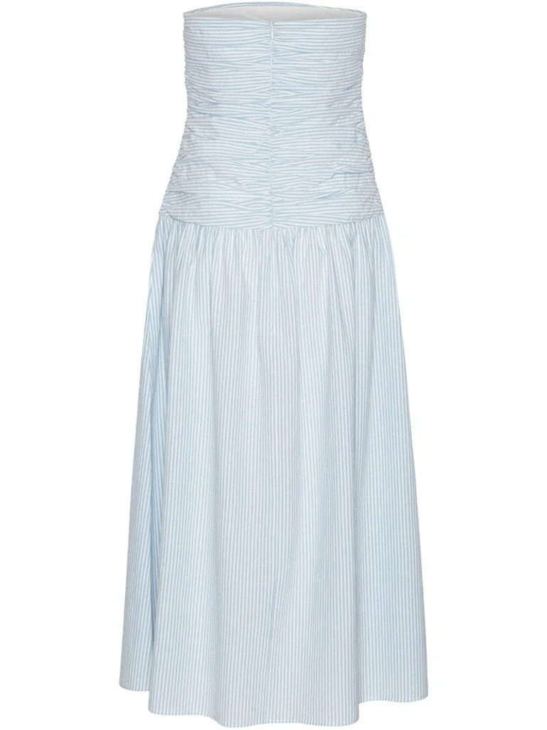 Mya tube dress - white with blue stripes - Image 21