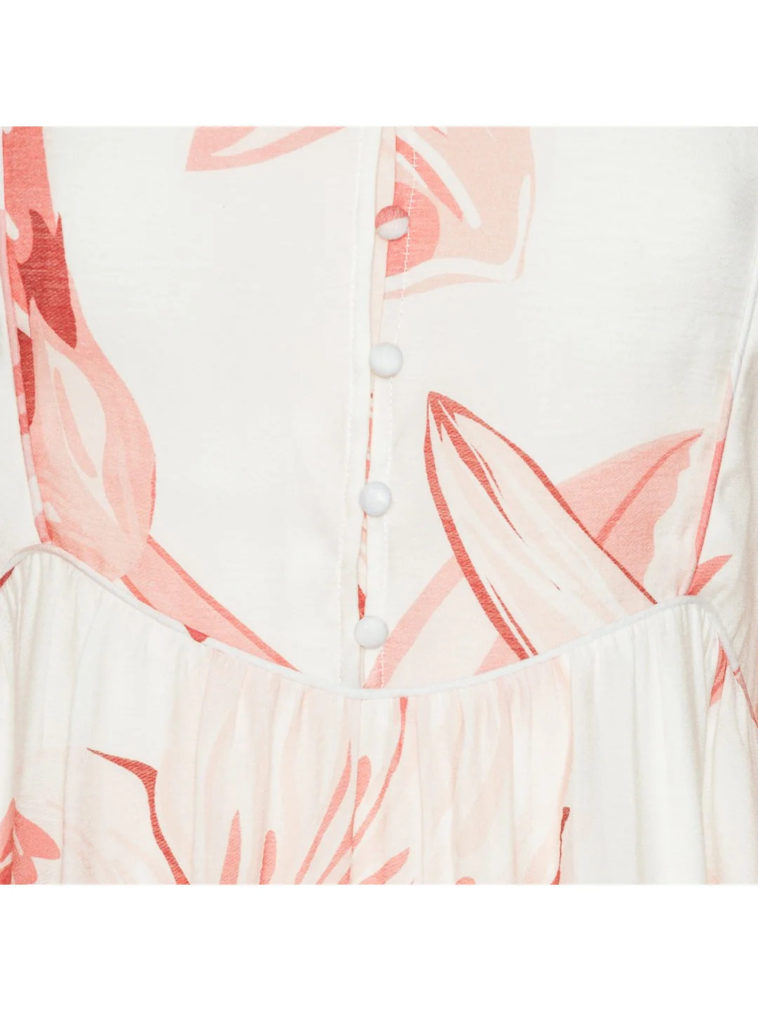 Nova lang kjole - white with pink lillies - Image 7