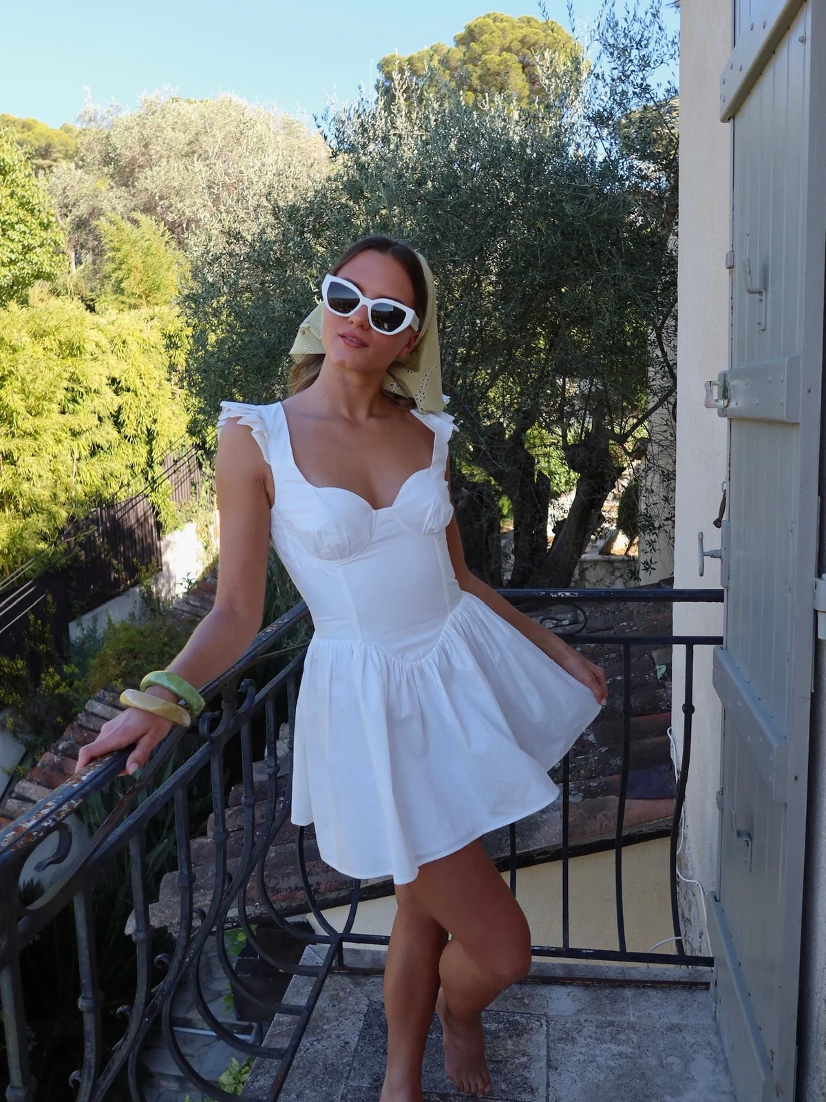 Tina mini kjole - white