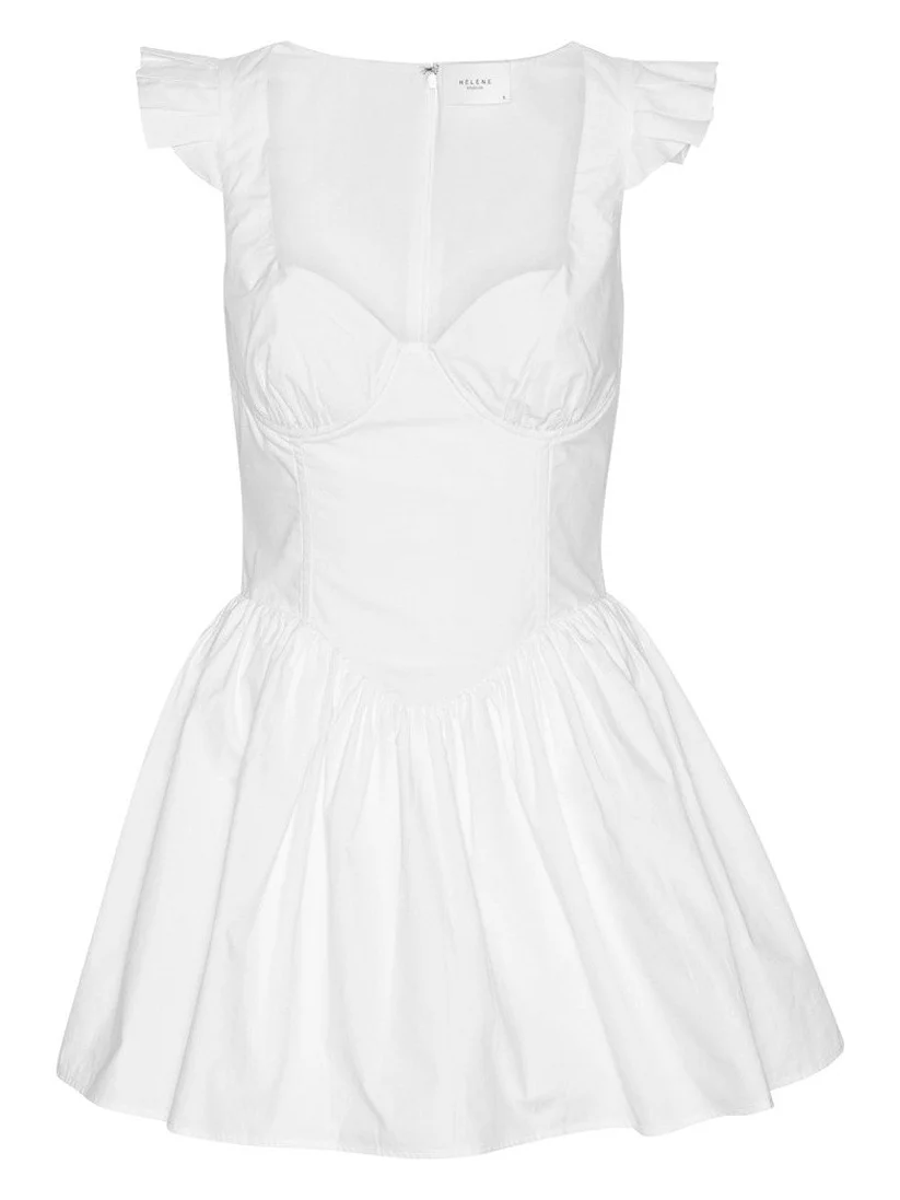 Tina mini kjole - white - Image 21