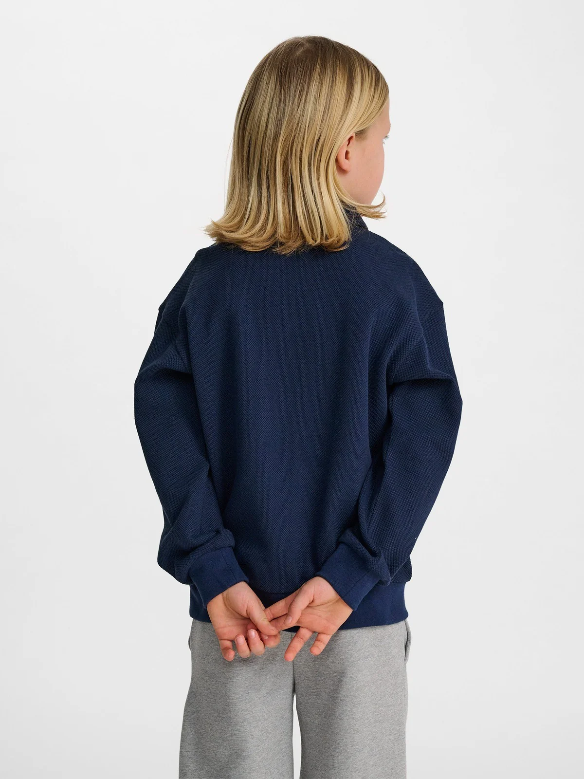 JR LOOSE PIQUE POLO SWEATSHIRT - Dress Blues - Image 4