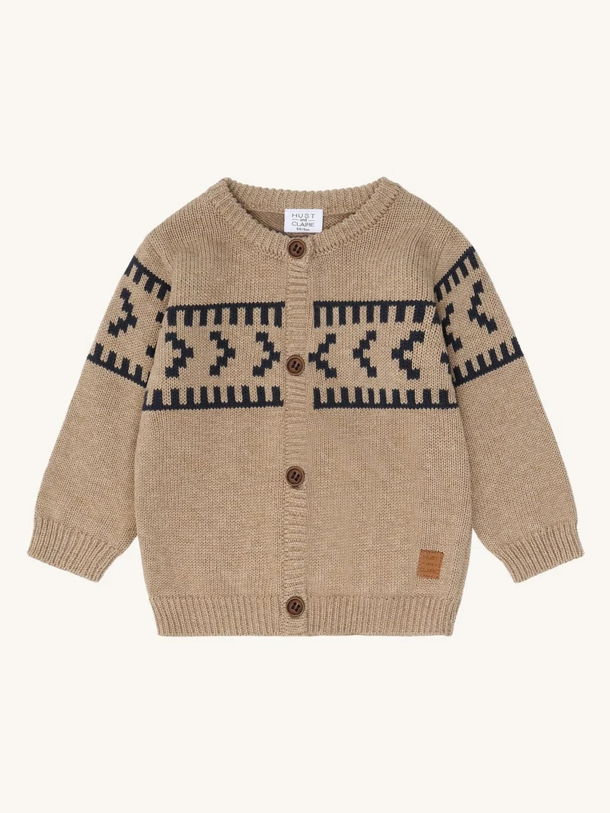 Charli Knit Jacquard CARDIGAN - Biscuit