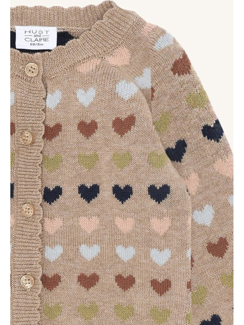 Cilja winter heart cardigan - Biscuit - Image 3