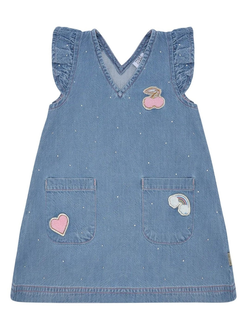 KAROLINE SPARKLING KJOLE - Blue Denim