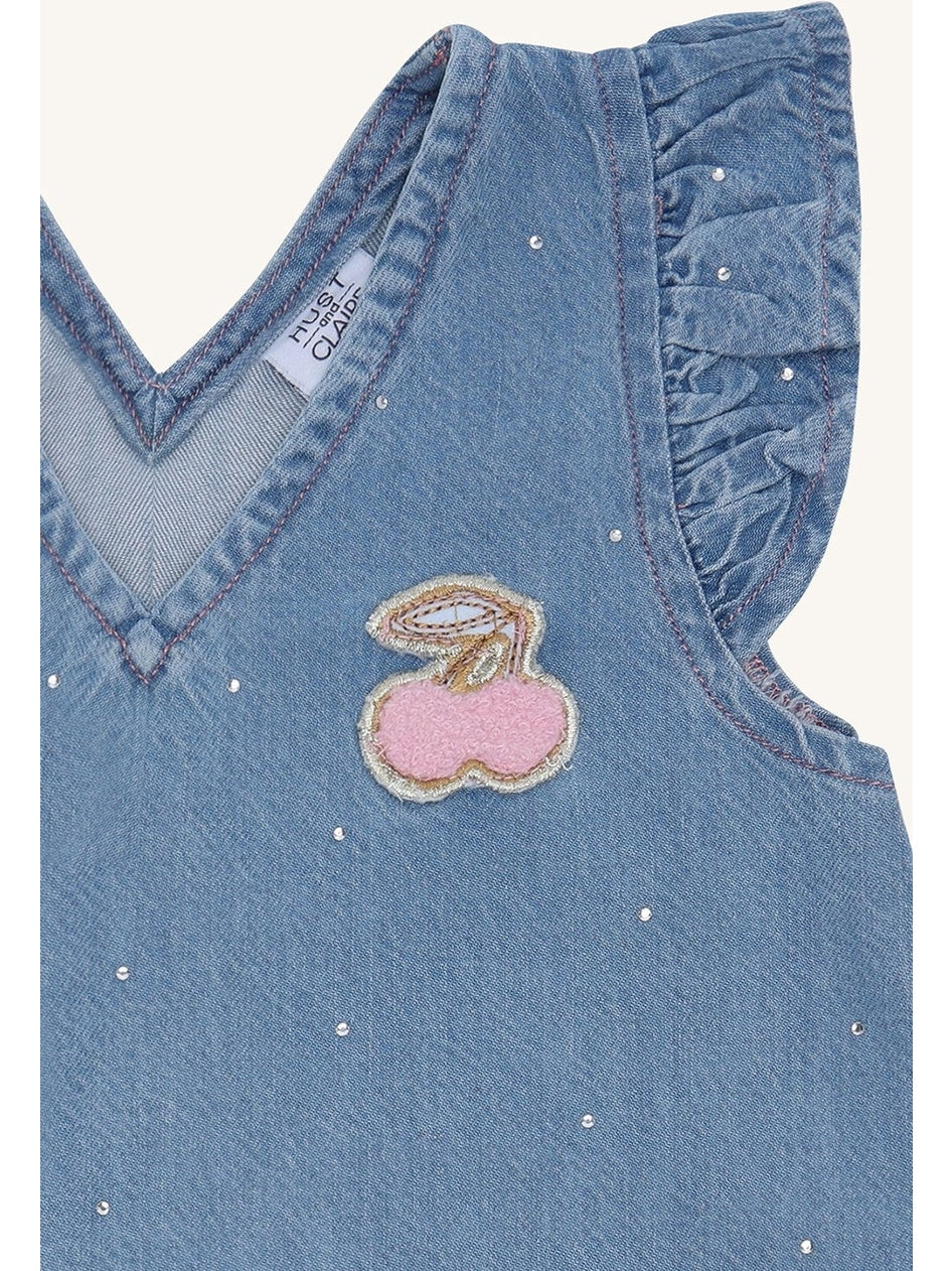 KAROLINE SPARKLING KJOLE - Blue Denim - Image 3