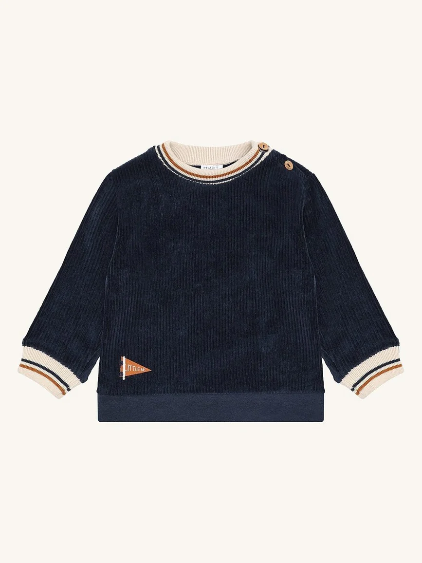 Sofus Ribbed velour genser - More navy