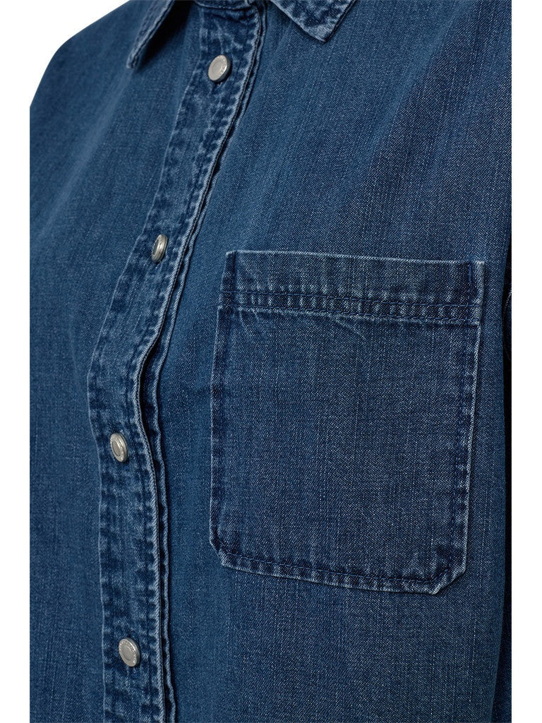Malika uta oversized skjorte - mid blue denim - Image 8