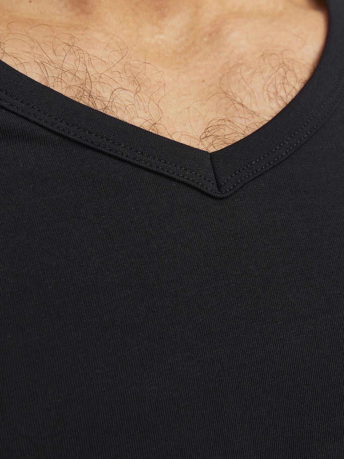 Basic v neck t-skjorte - black - Image 6