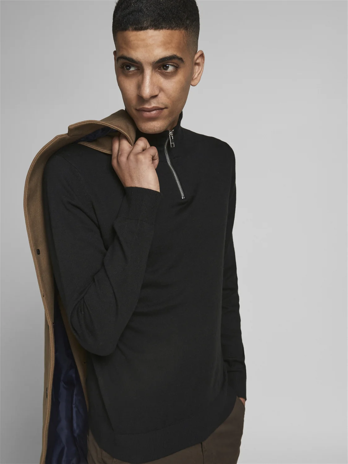 Emil knit half zip - black - Image 6