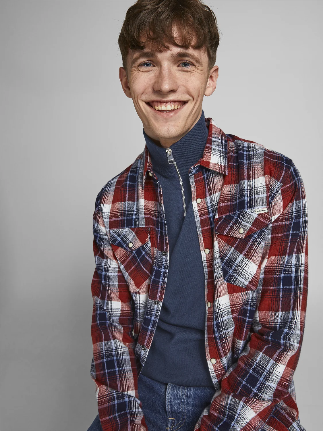 Emil knit half zip - navy blazer - Image 7