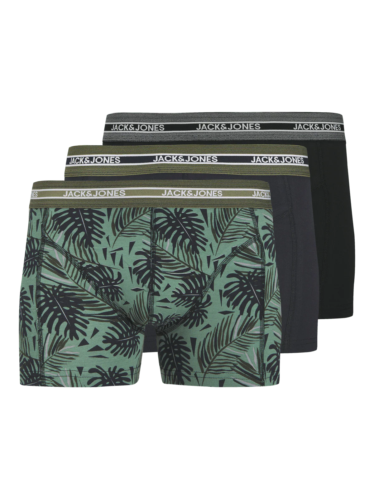 Ezra leaves trunks 3 pack - black laurel wreath/sky captain/black