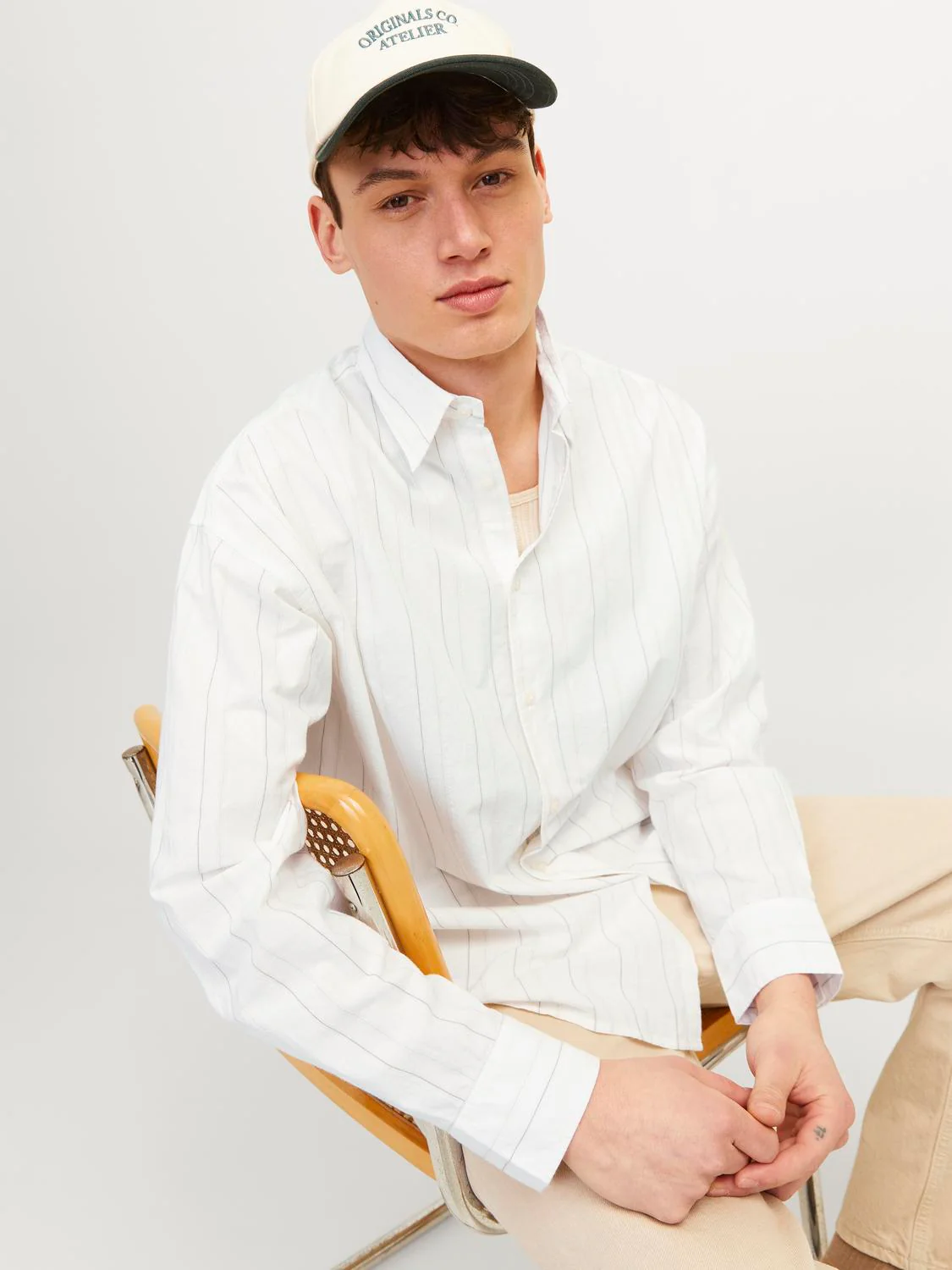 Joshua stripe oversized skjorte - cloud dancer - Image 7