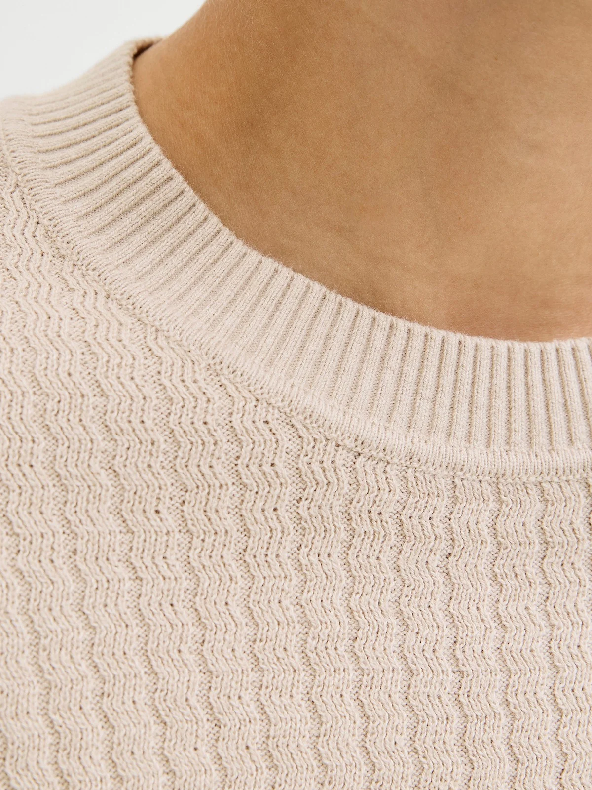 BLUBARKLEY KNIT CREW NECK GENSER - Simply Taupe - Image 4