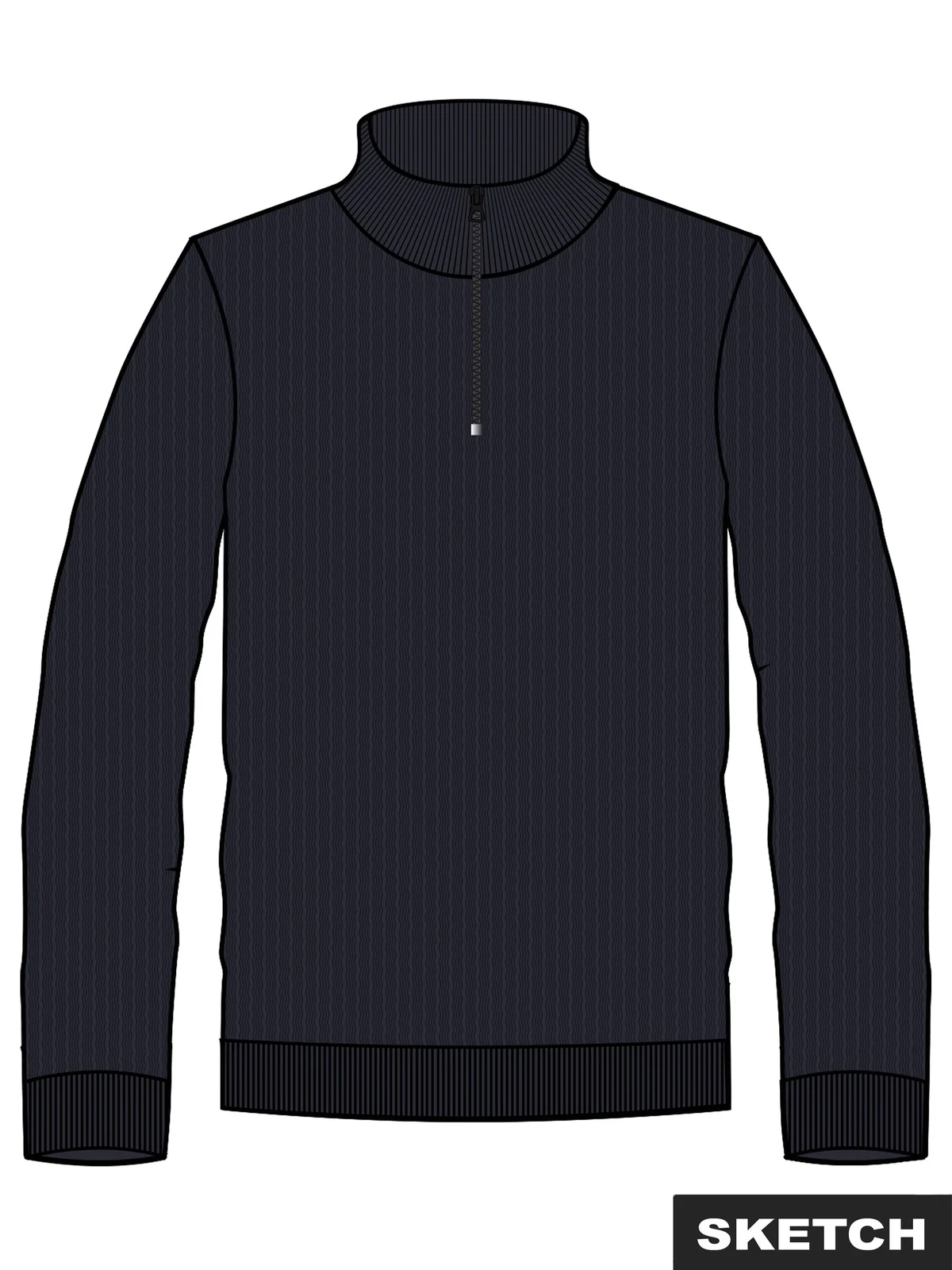 BLUBARKLEY KNIT HALF ZIP GENSER JNR - Night Sky