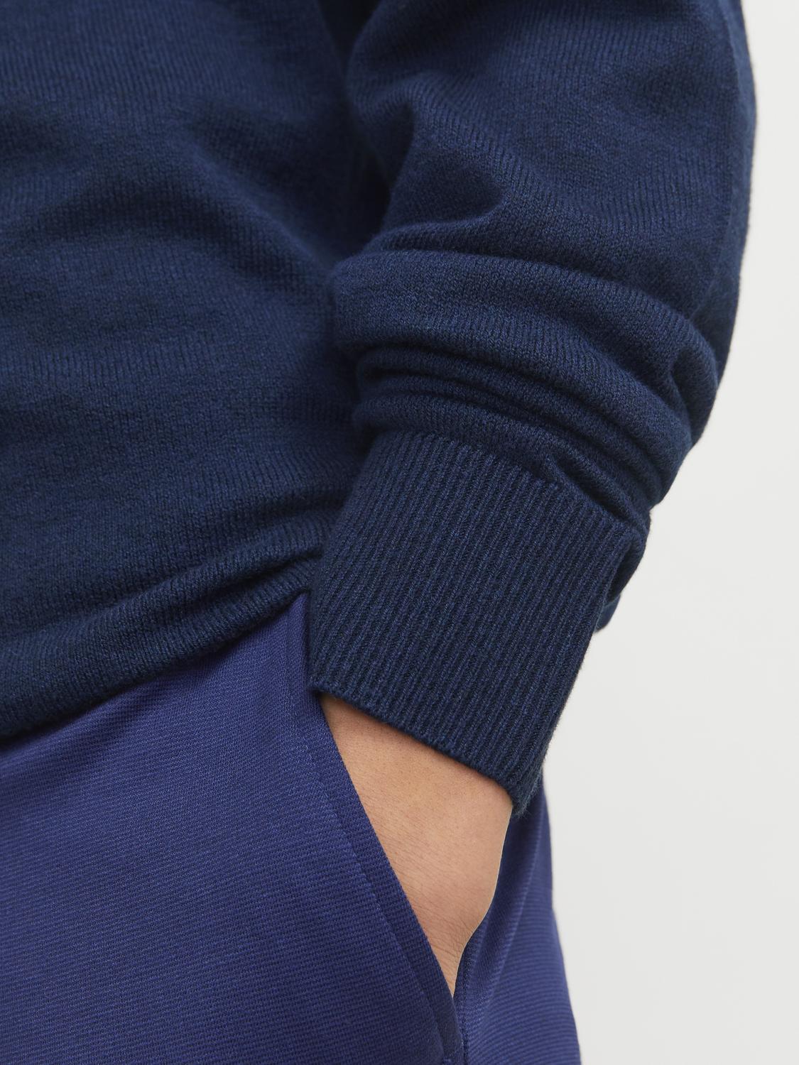 EMIL KNIT HALF ZIP - Navy Blazer - Image 5