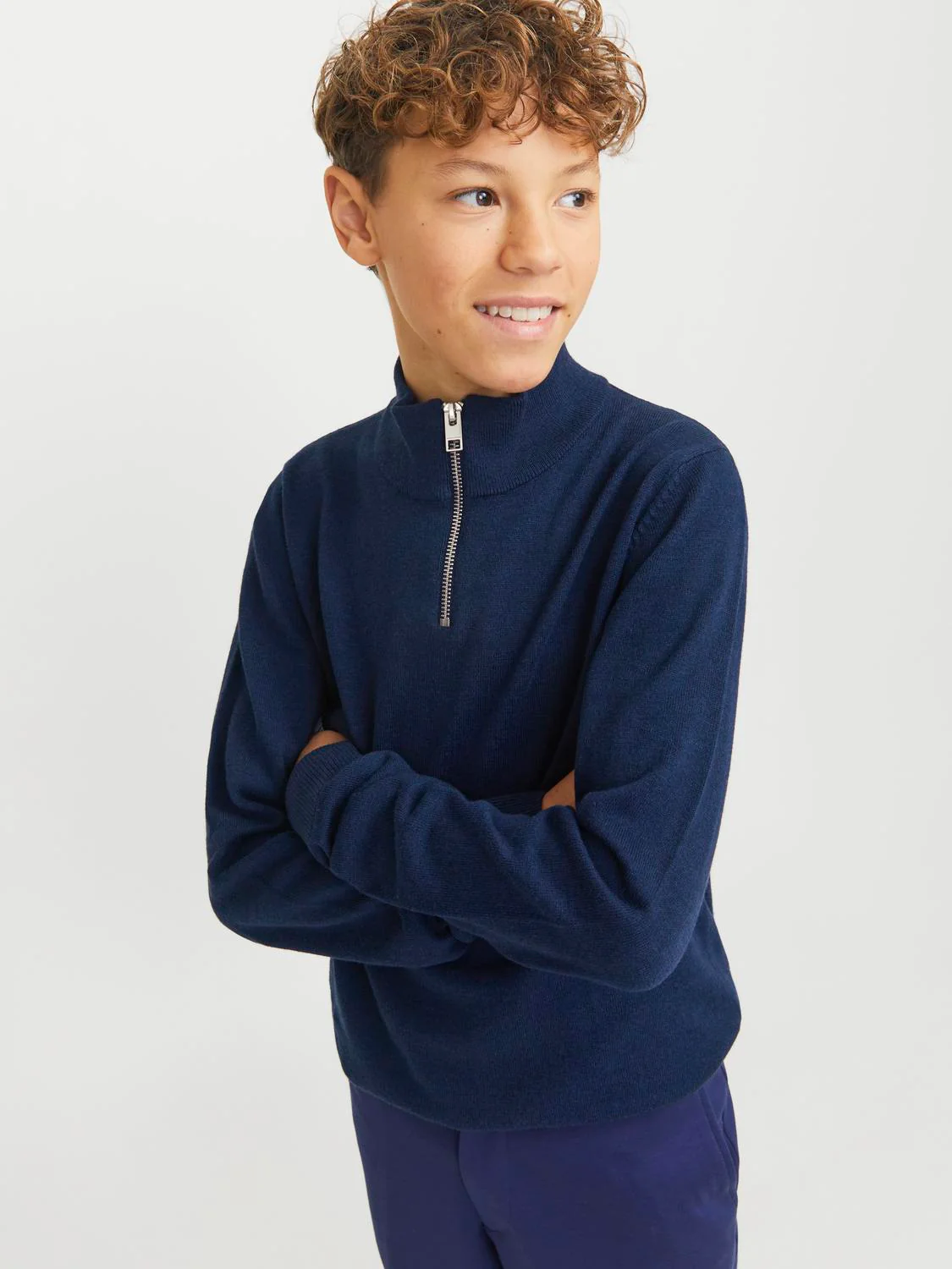 EMIL KNIT HALF ZIP - Navy Blazer - Image 7