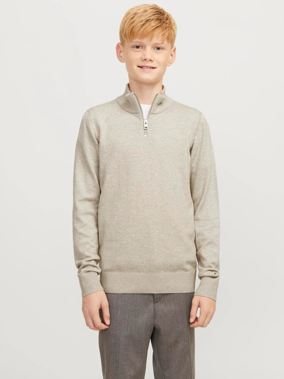 EMIL KNIT HALF ZIP - Oatmeal - Image 3