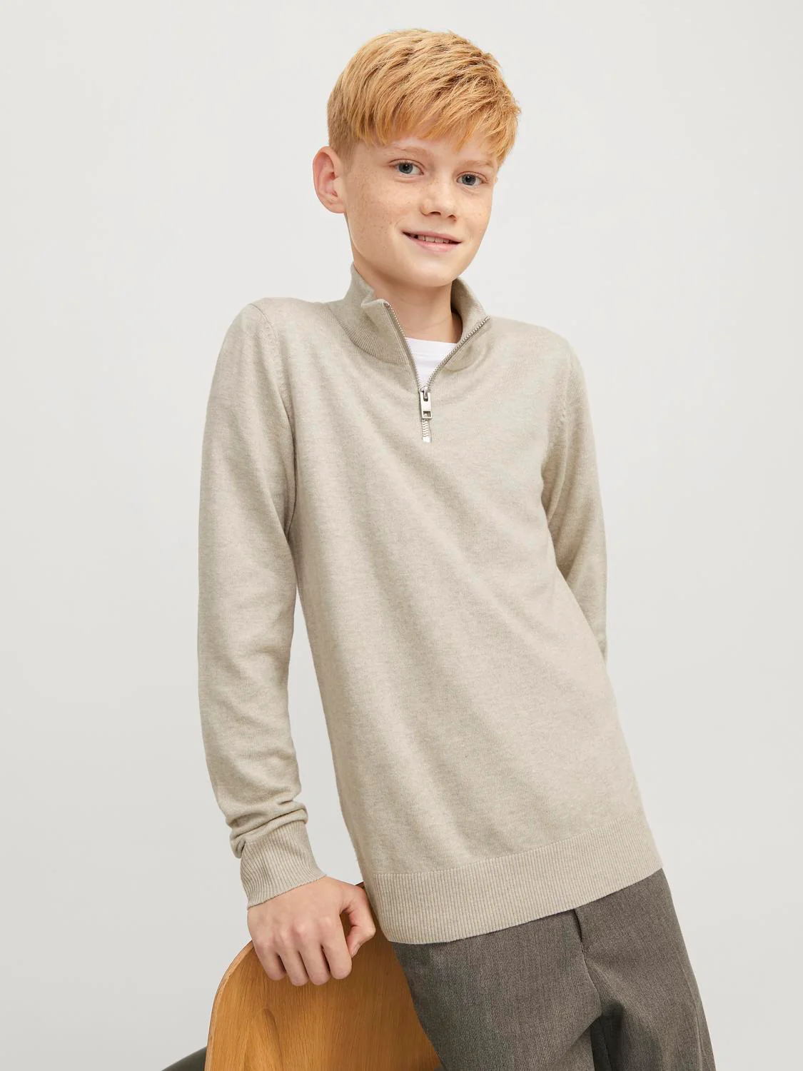 EMIL KNIT HALF ZIP - Oatmeal - Image 7