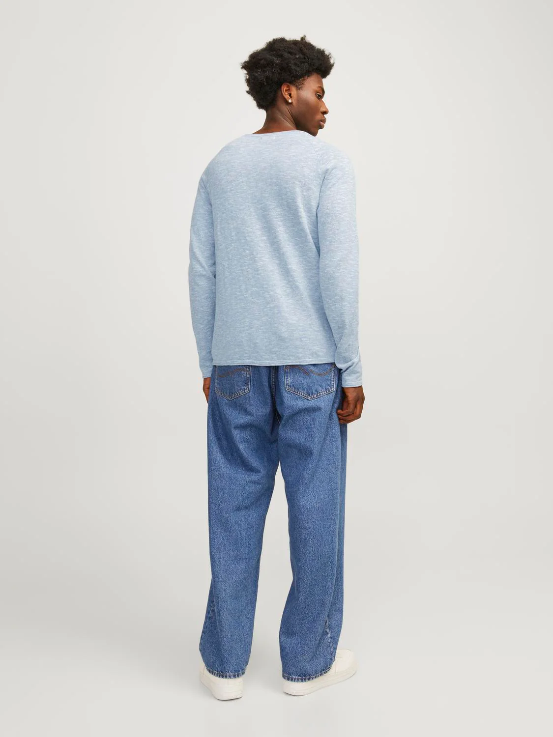 Linen knit genser - faded denim - Image 3