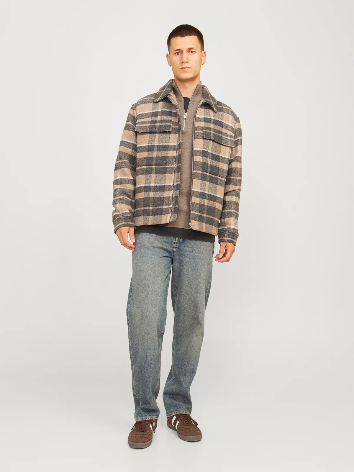 Milano half zip - greige melange - Image 4