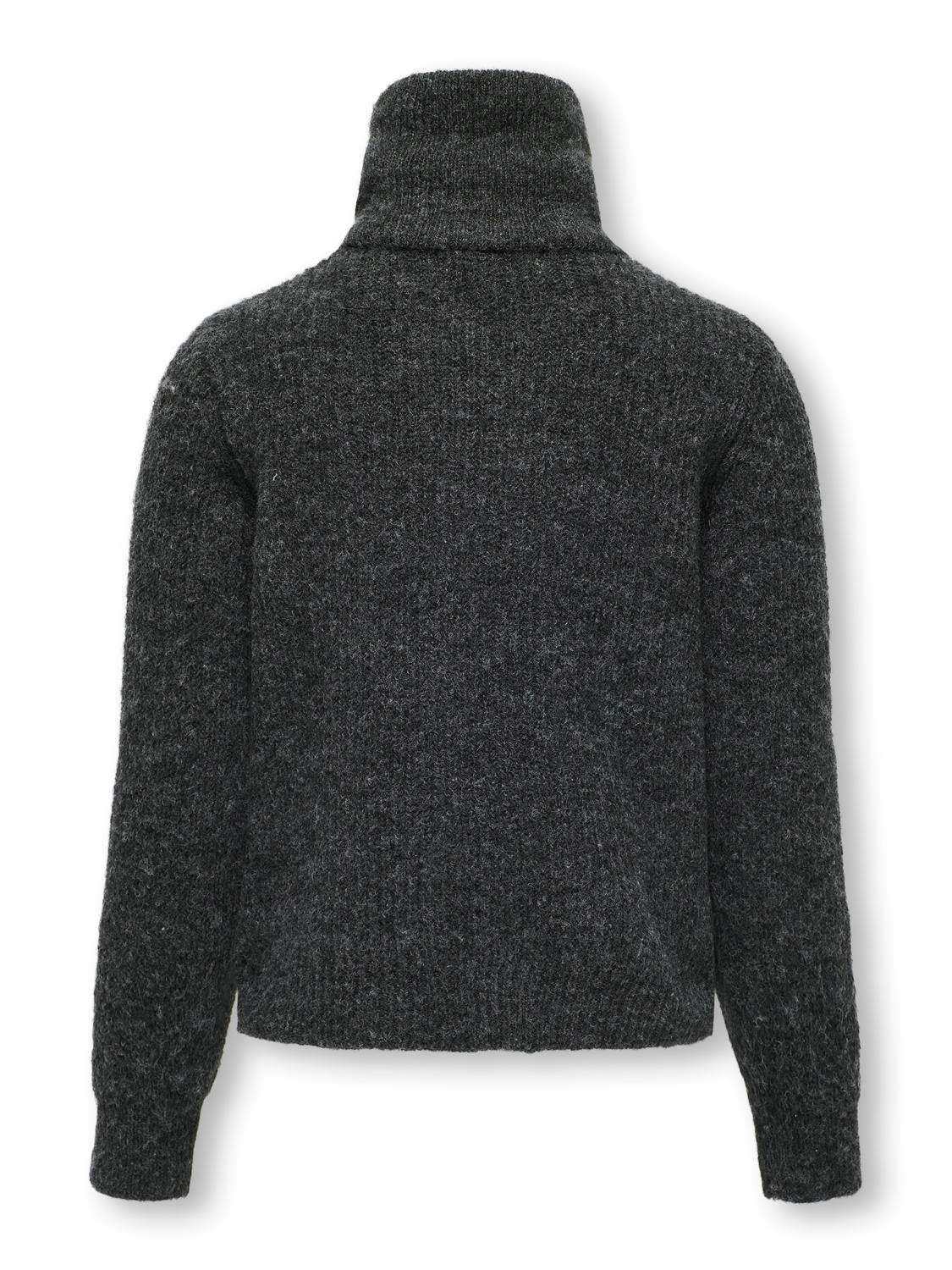 FRIDI LIFE ZIP CARDIGAN KNIT GENSER - Dark Grey Melange - Image 2