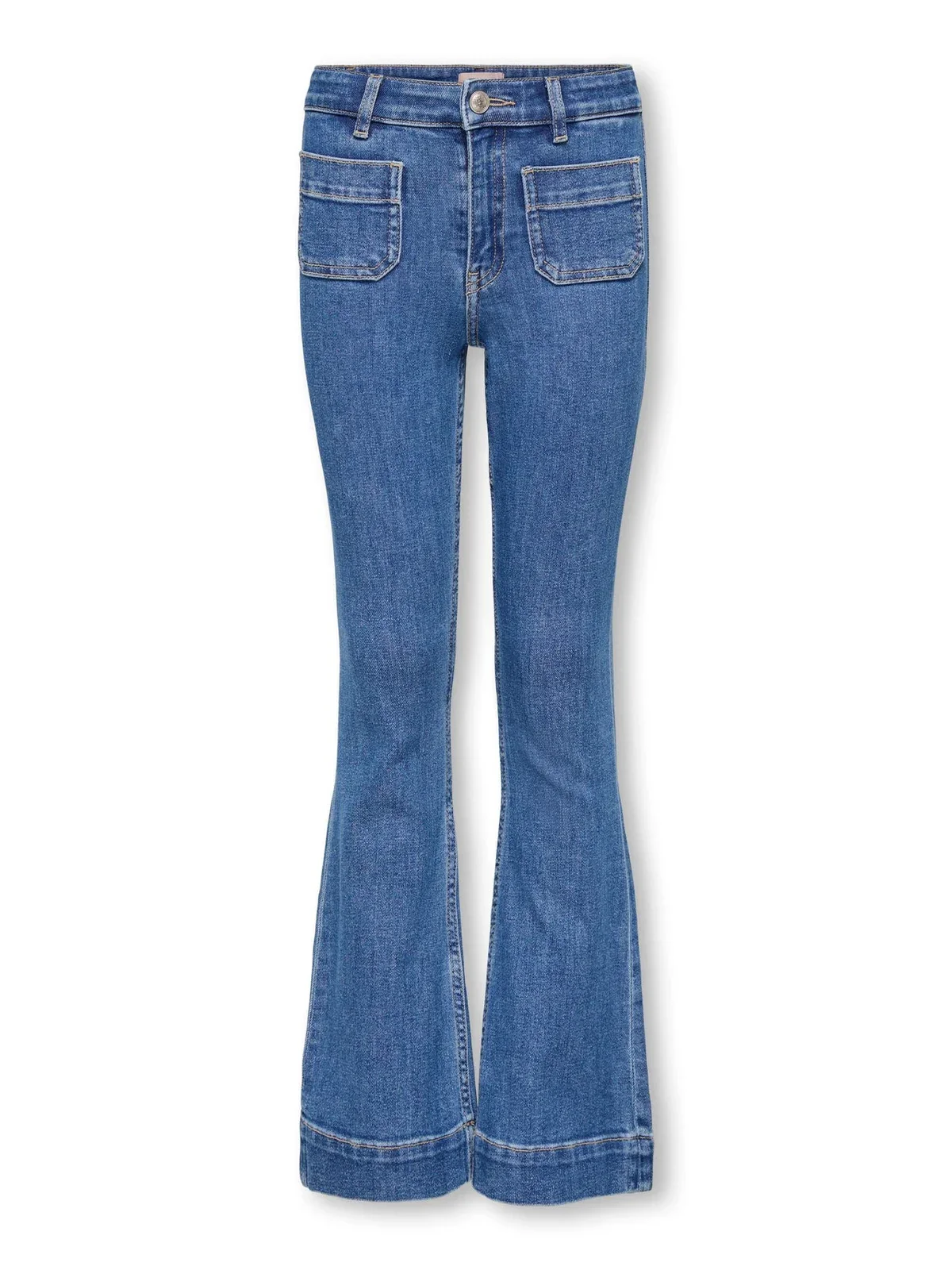 MADISON POCKET FLARED JEANS - Light Blue Denim