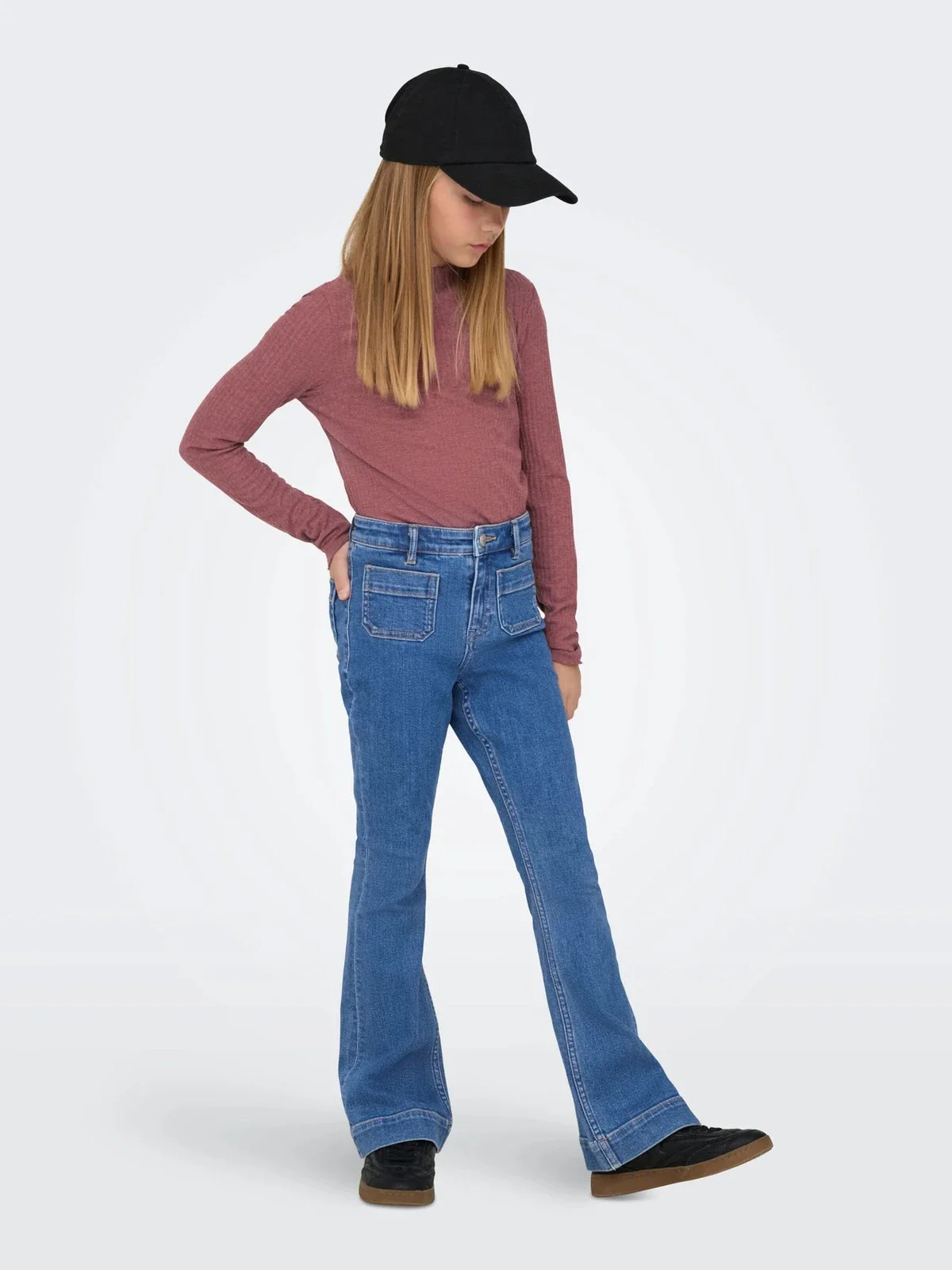 MADISON POCKET FLARED JEANS - Light Blue Denim - Image 6