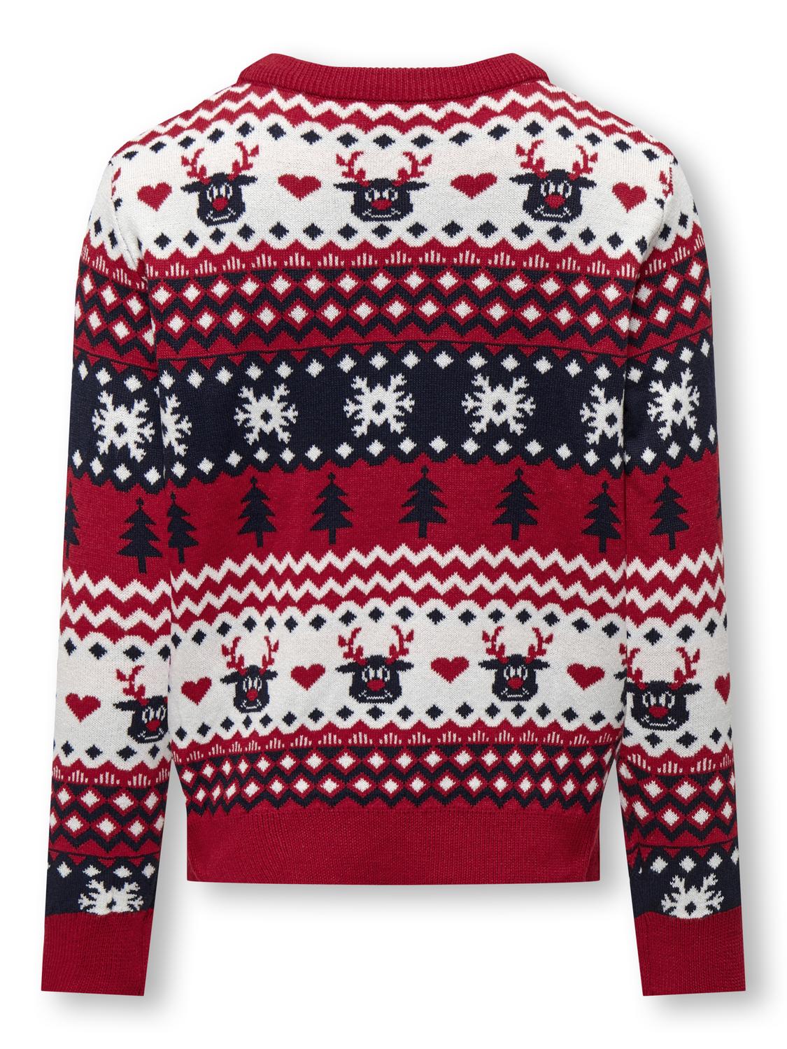 XMAS REINDEER STRIKKET GENSER - Chili Pepper - Image 2