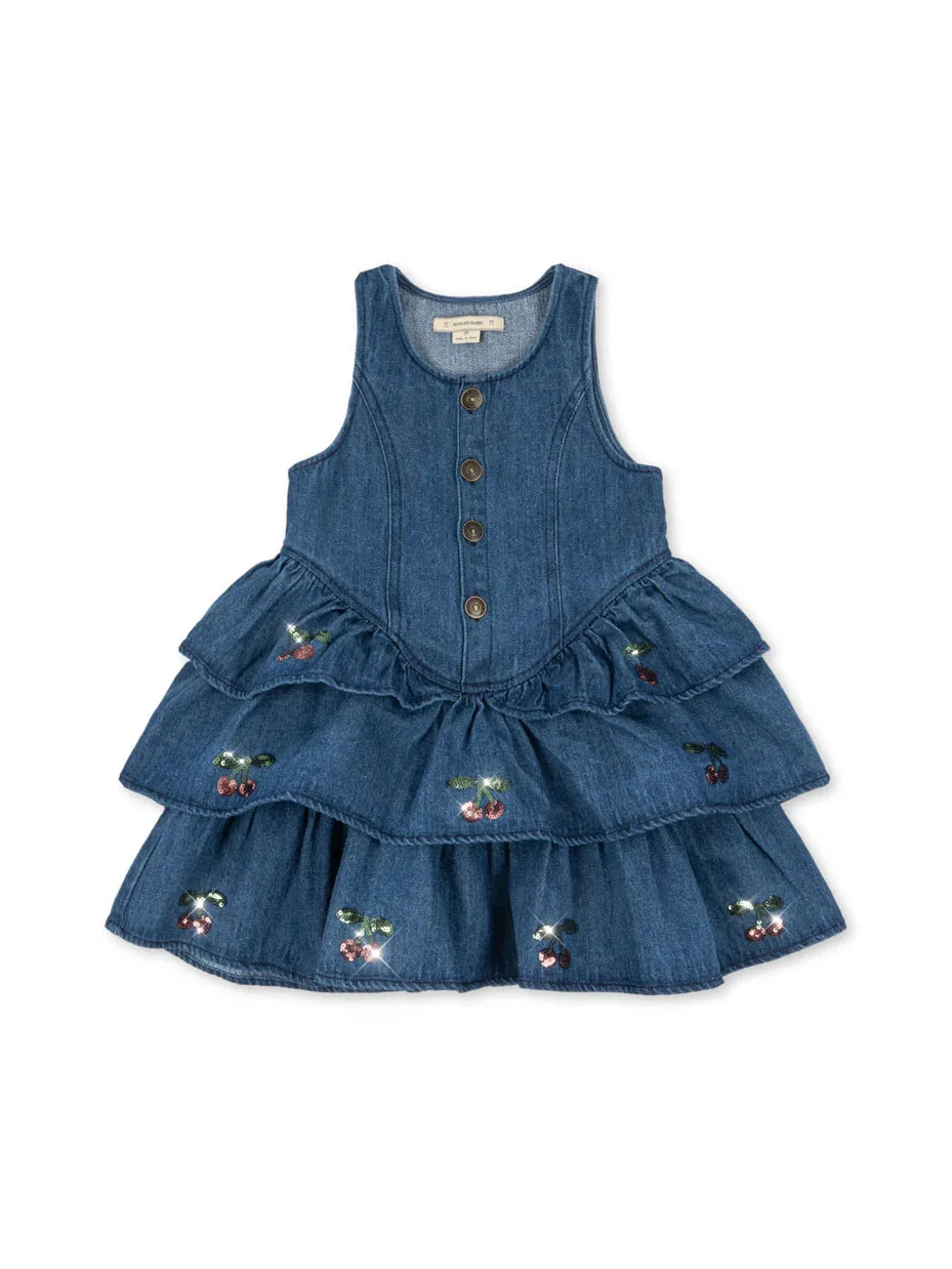 ELBA DRESS GOTS - denim blue