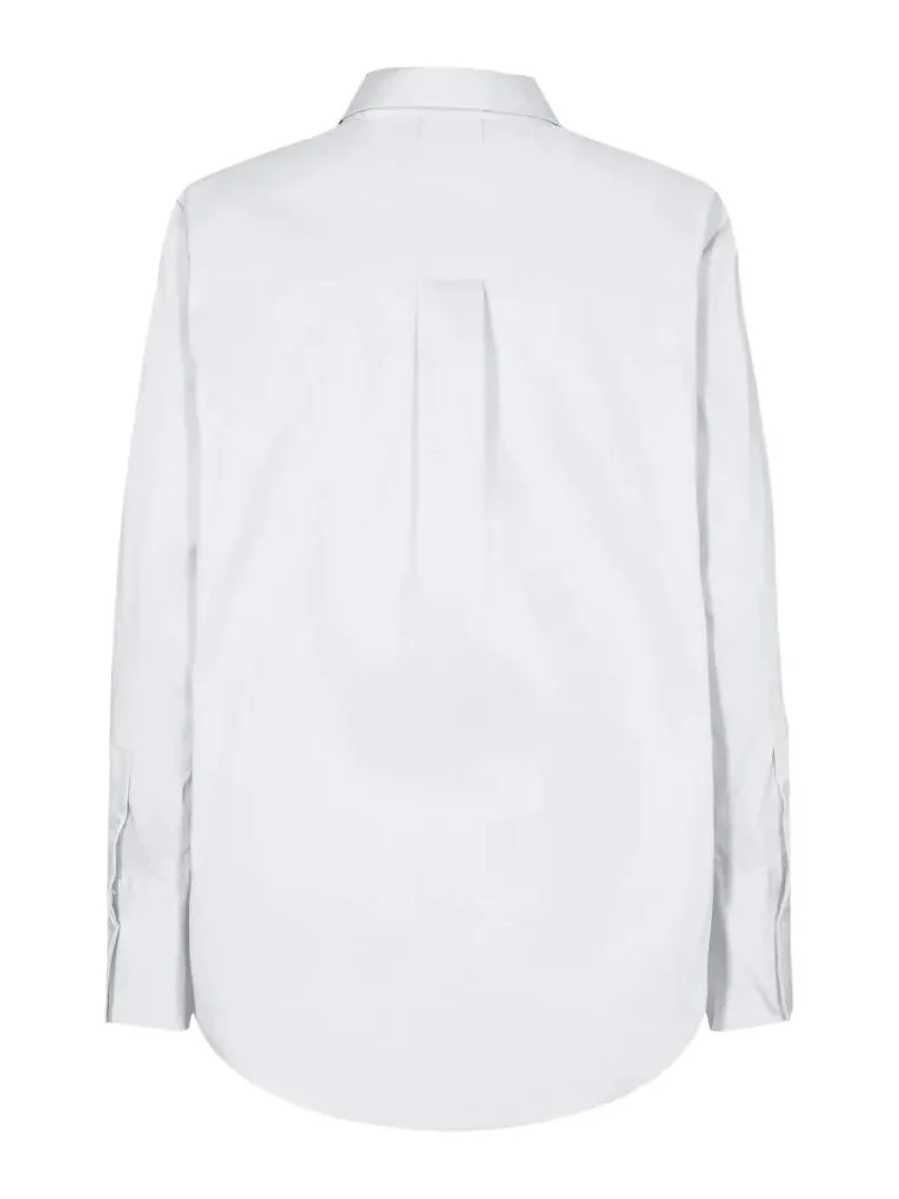 Isla solid skjorte - white