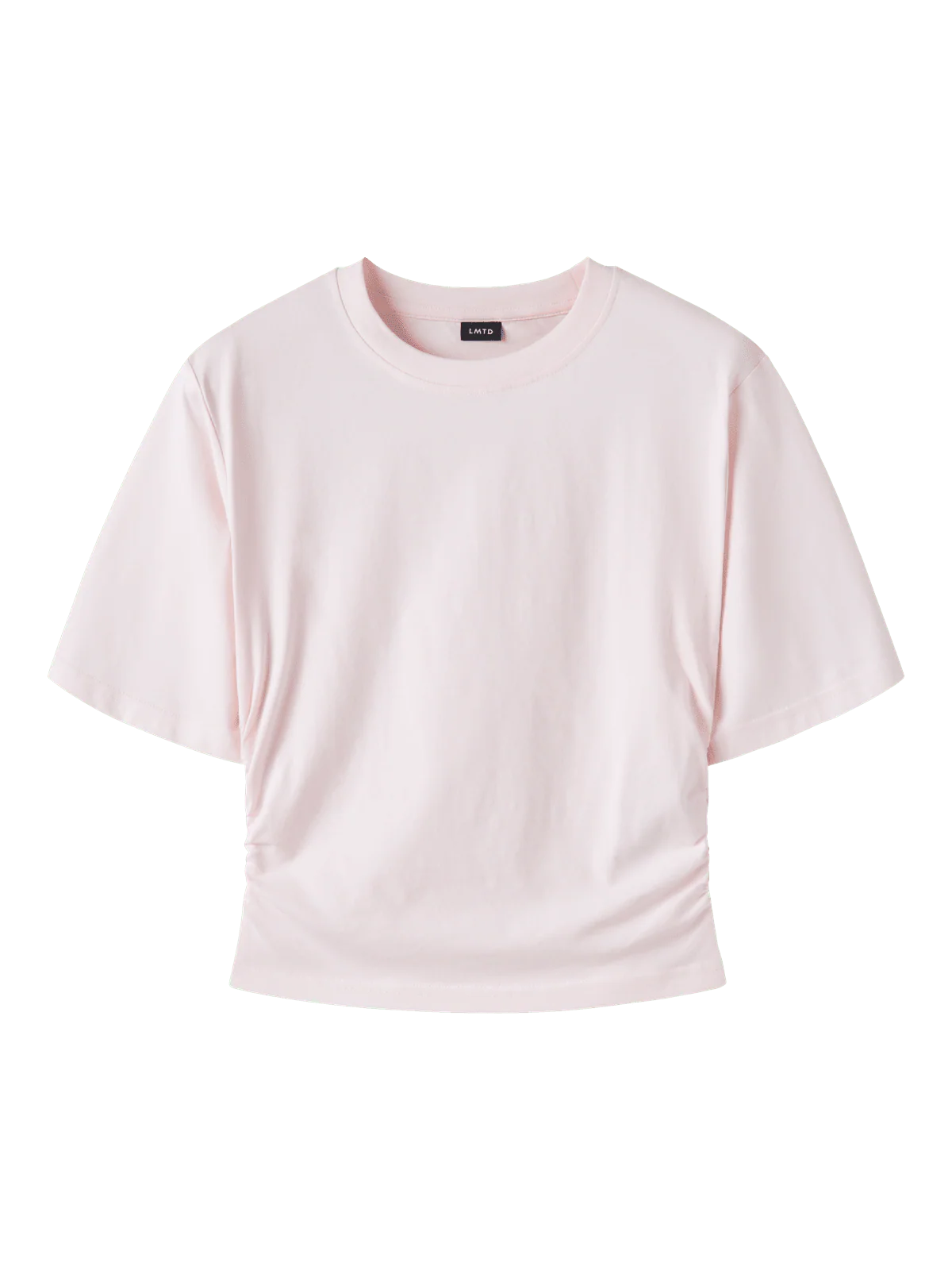 NOVEGAT SHORT ROUCHED T-SKJORTE - Pink Marshmallow