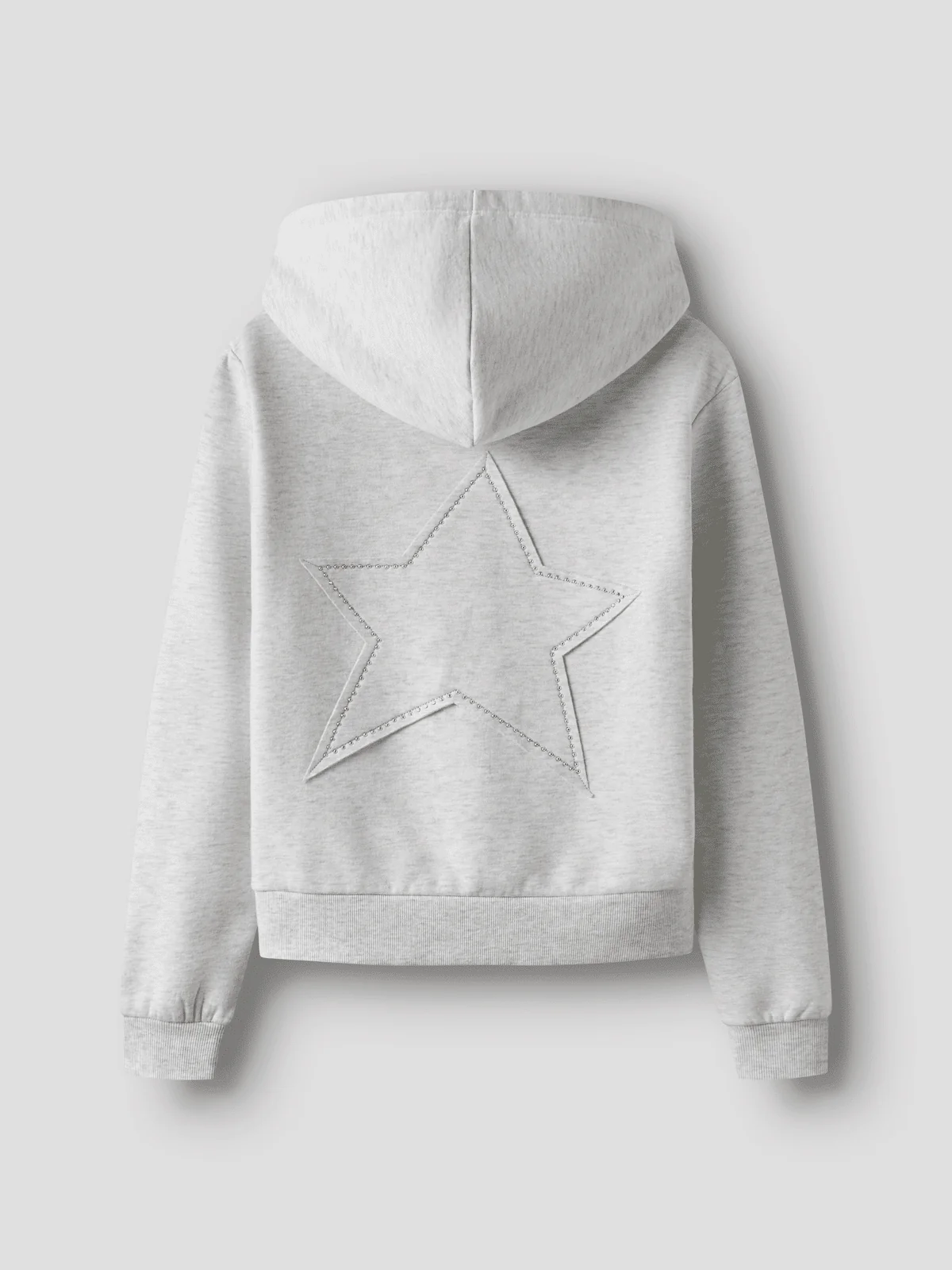 RUNIC STAR KORT HETTEGENSER - Light Grey Melange - Image 2