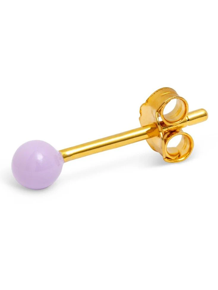 Color ball øredobb 1stk enamel - purple