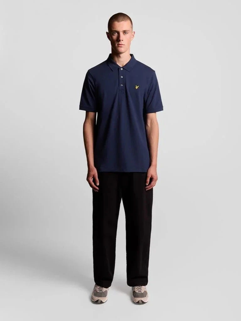Plain polo skjorte - navy - Image 3