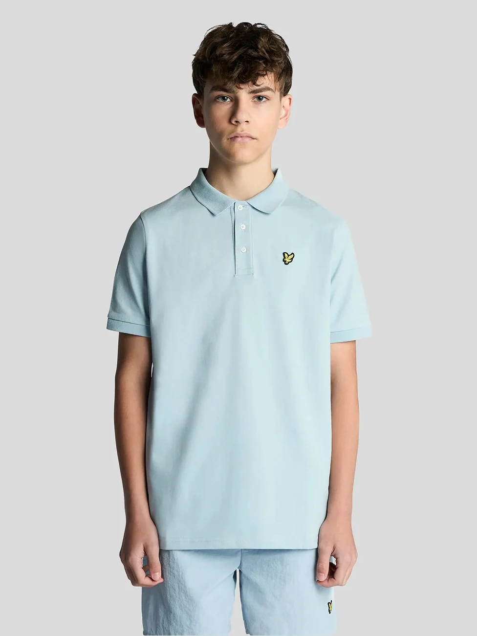 PLAIN POLO T-SKJORTE - W596 Opal Blue - Image 2