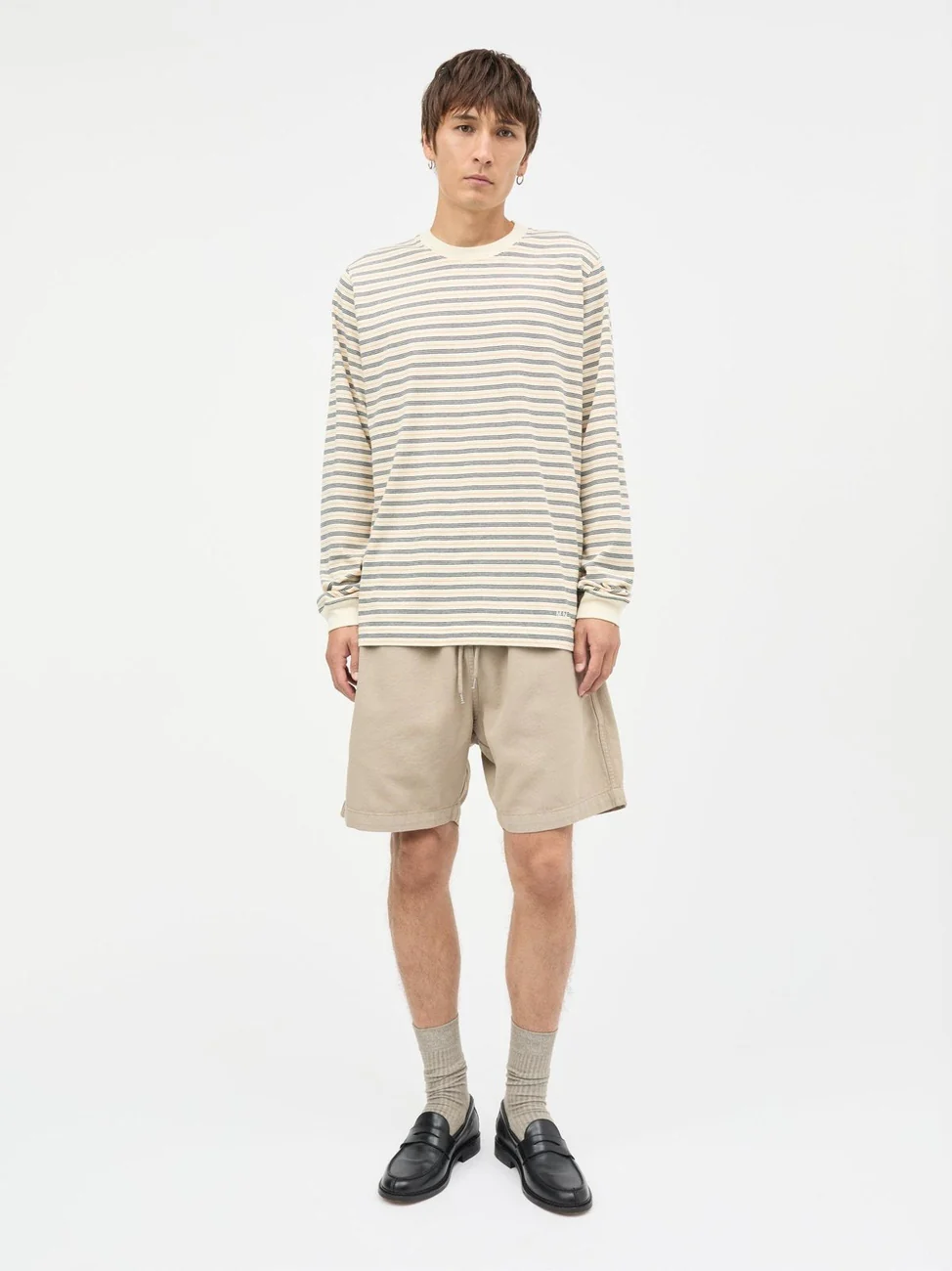 Cotton jersey stripe frode langermet - vanilla ice/sky captain/zinnia - Image 2
