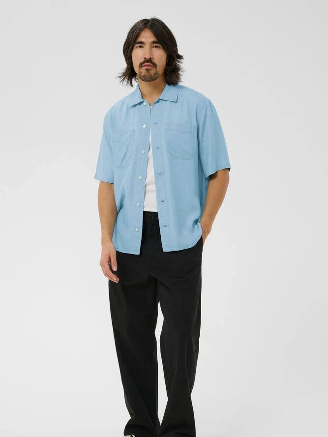 Pelton short heritage skjorte - light washed denim - Image 3