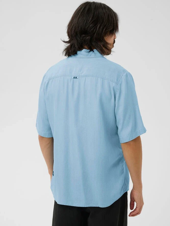 Pelton short heritage skjorte - light washed denim - Image 4