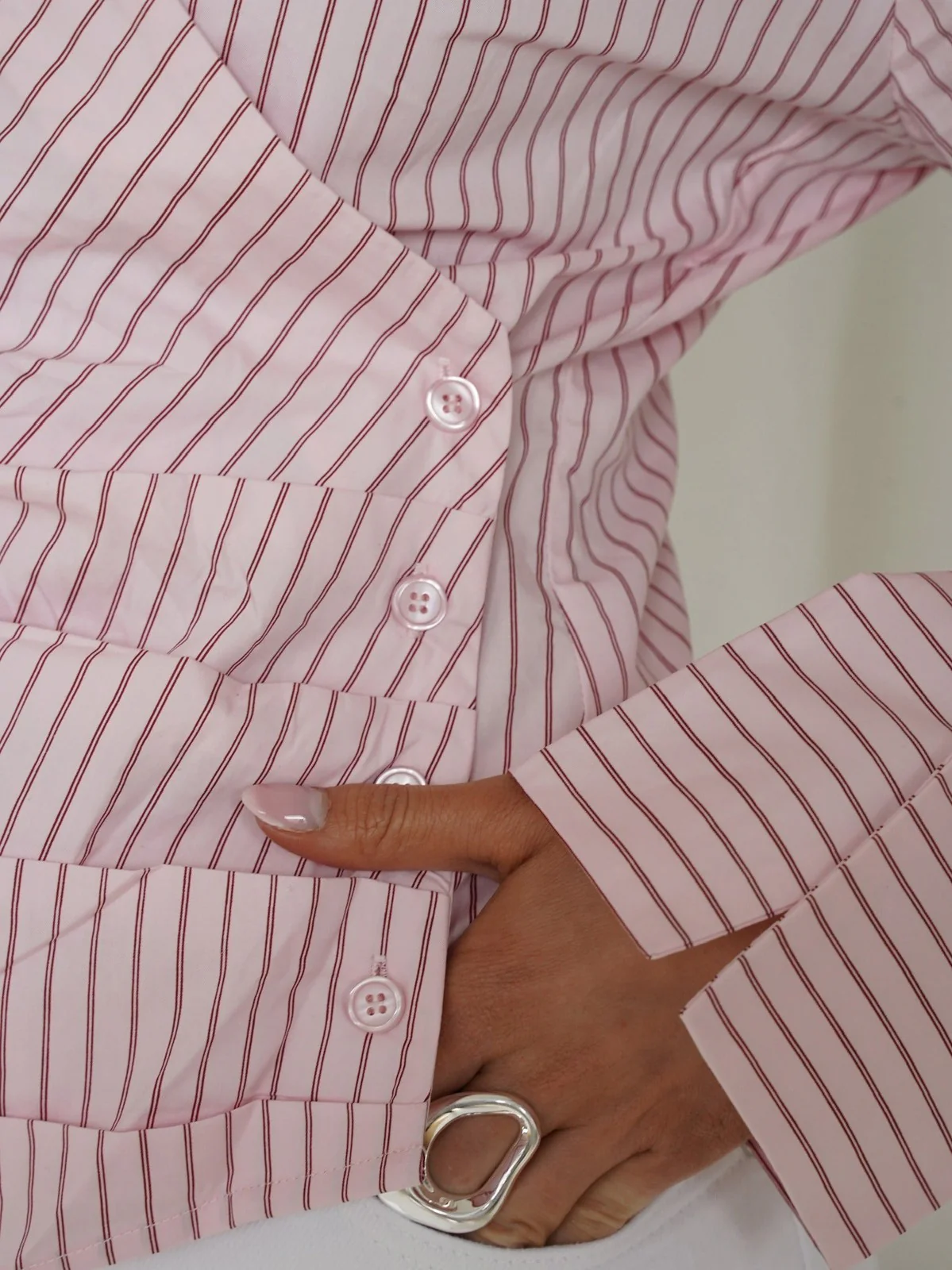 Gerri skjorte - pink wine stripe - Image 6