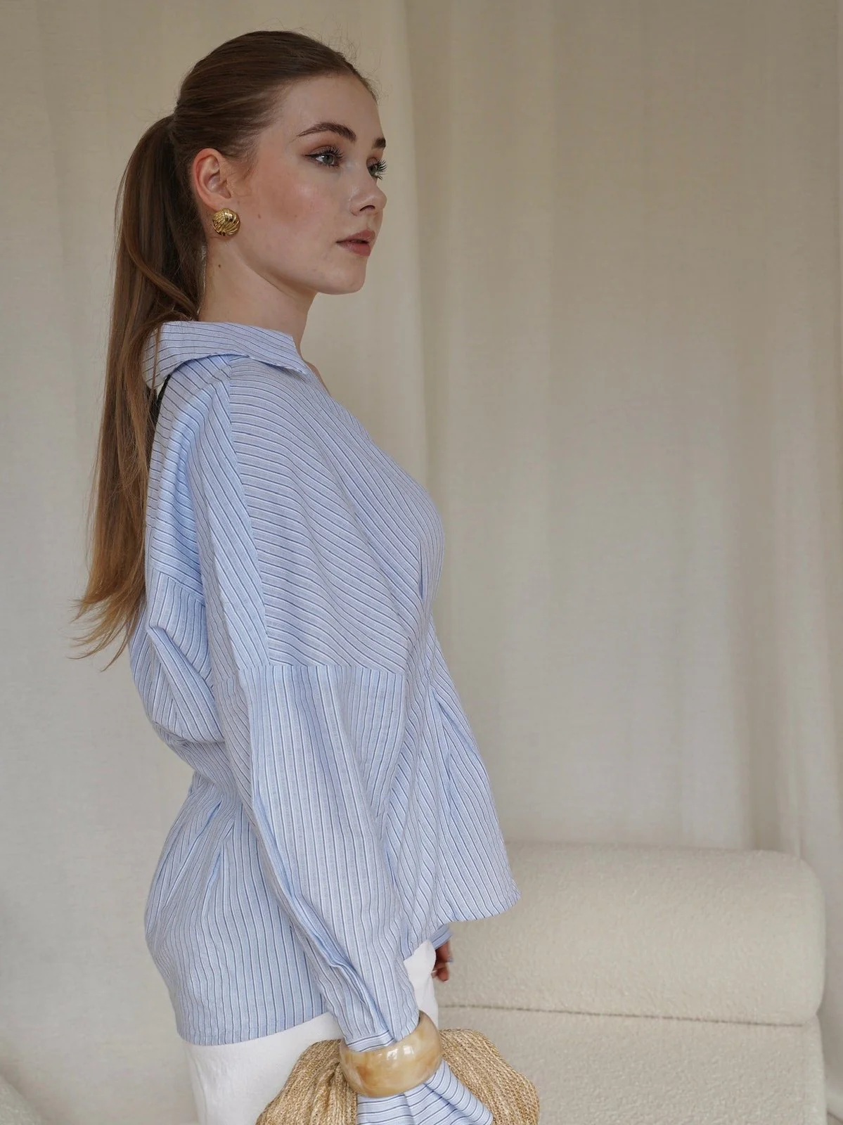 Isidor skjorte - light blue white stripe - Image 6