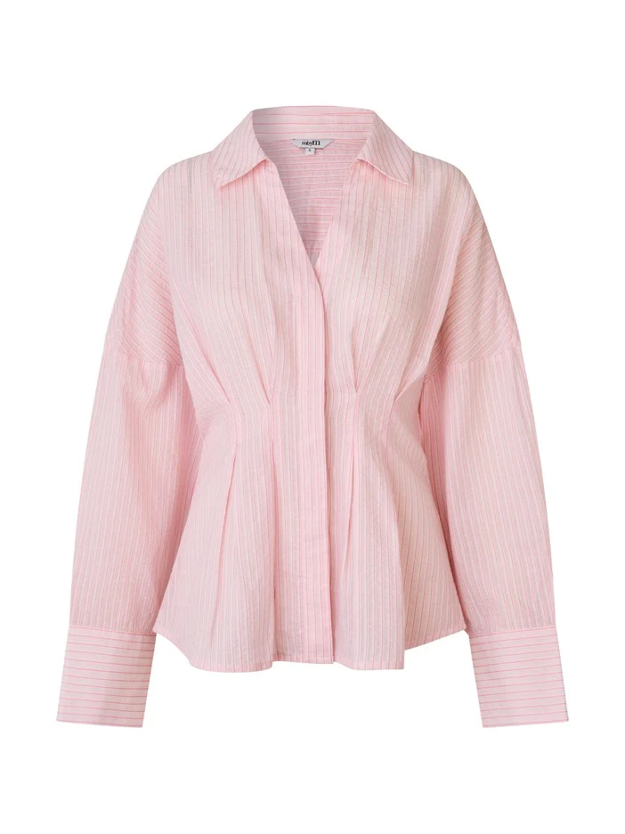 Isidor skjorte - pale pink stripe - Image 2