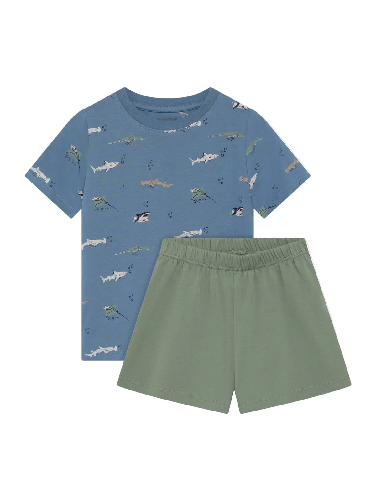 T-SKJORTE + SHORTS SETT AOP - Blue Shadow