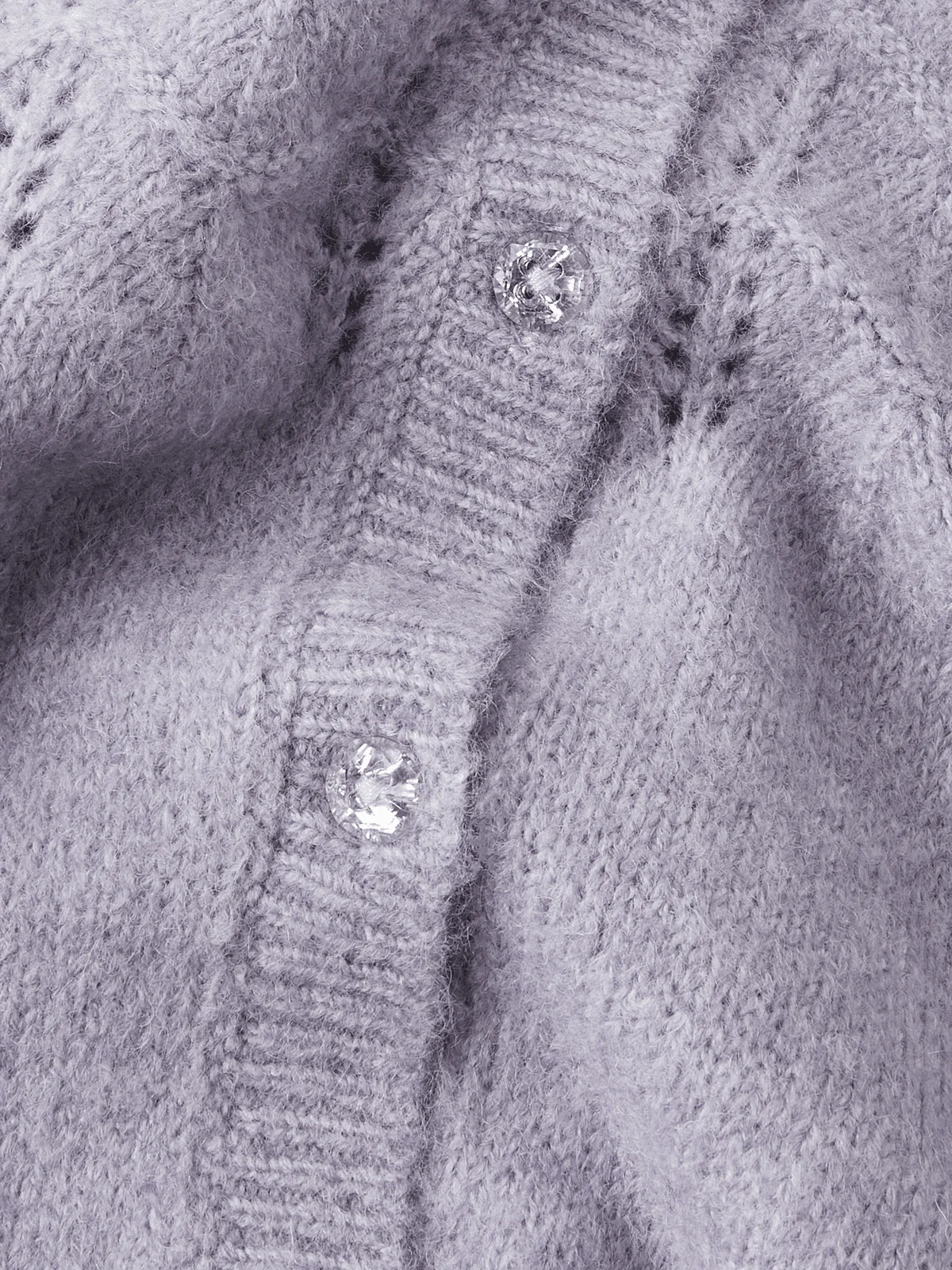 BATRILLA KNIT CARDIGAN - Lavender Gray - Image 3