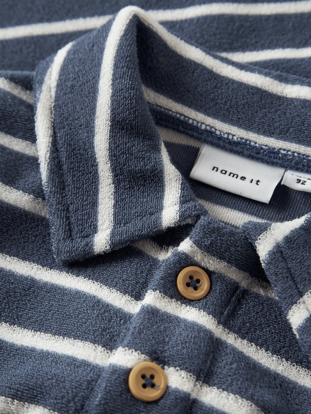 FINTI TERRY POLO T-SKJORTE - Vintage Indigo - Image 3